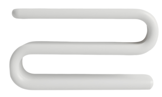 White curved pipe with smooth surface and abstract shape, modern design element png