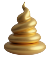 Golden spiral form with smooth shiny texture and elegant swirl shape png