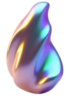 Iridescent abstract blob with smooth shiny surface and vibrant colors png