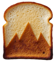 torrado pão fatia com montanha forma padronizar dentro Centro, caloroso e crocantes textura png