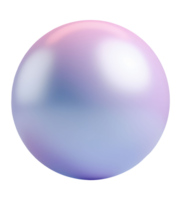 Iridescent sphere with soft pastel colors and smooth reflective surface png