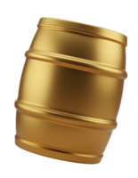 Golden barrel with shiny metallic surface and smooth texture png