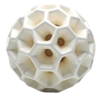 White geometric lattice sphere with hollow hexagonal pattern and smooth surface png