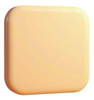 Soft peach square button with rounded edges and smooth surface, simple and clean design png