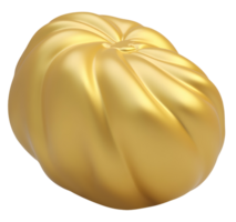 Golden shiny pumpkin with smooth surface and elegant curves png