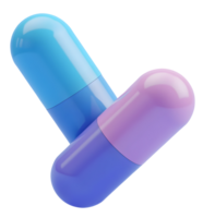 Colorful capsule pills with shiny surface isolated on transparency background png