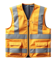 High visibility safety vest with reflective stripes and multiple pockets for secure storage png