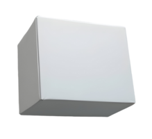 White cube floating isolated on transparency background with soft lighting png