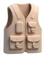 Beige utility vest with multiple pockets for outdoor activities and practical use png