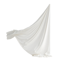 White flowing fabric with smooth texture and elegant drape in motion png