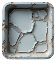 Chipped blue paint on cracked surface with rough texture and worn edges png