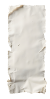 Torn paper texture with rough edges and creases on transparency background, natural and aged look png