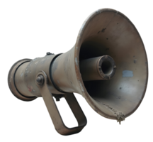 Old loudspeaker with rust and dirt showing signs of wear and age png