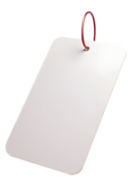 Blank white tag with red string for hanging, isolated on transparency background png