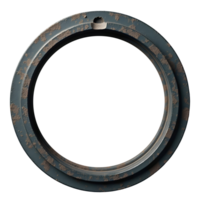 Dusty metal ring with worn paint and rough texture isolated on transparency background png