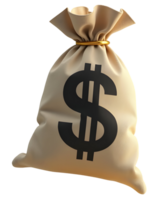 Secure fabric money bag illustration with dollar symbol representing wealth, savings png