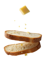 Feeling of simple pleasure as cheese cube falls onto bread slice png