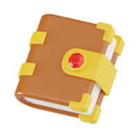 Ancient tome with gold clasp game asset png