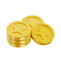 3d render of game currency pile png