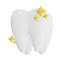 Sparkling White Tooth 3D Render png
