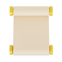 3d render of ancient parchment for message png