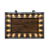 Wooden frame illuminated by energy-efficient LED lights, for a modern or rustic display png