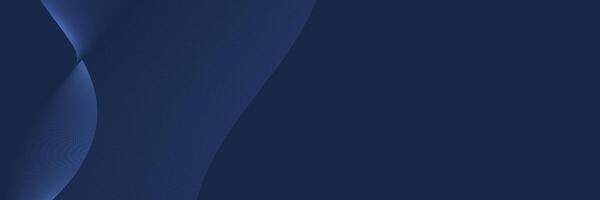 A web banner features a rich navy blue background. Faint, flowing lines create a subtle wave effect on the left, adding visual interest. vector
