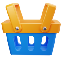 3D Icon Shopping Basket Handle Up png