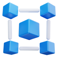 3D Icon Blockchain Network Node Blocks png