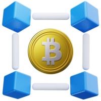 3D Icon Blockchain Cube Bitcoin Node png