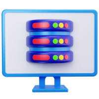 3D Icon Database Monitor Connection View png