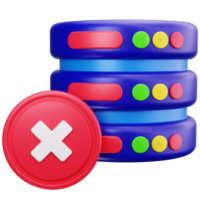 3D Icon Database Error Red Cross png