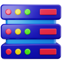 3d icône base de données serveur plat png