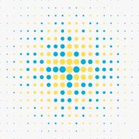 Halftone circular abstract background pattern with yellow and blue color vector
