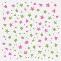 Abstract seamless pattern with star pink and green organic shapes on a white background. Ideal for textiles, wallpapers and digital design vector