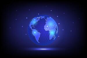 Global business concept with world map lines and points for network connection vector