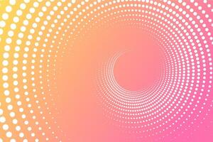 Abstract background modern halftone dots spiral in circle form orange and pink gradient color vector