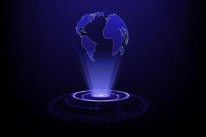 Global network and technology on world map, Abstract background for business innovation vector