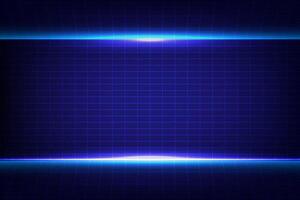Abstract technology Horizontal neon laser lines on top and bottom and a rectangular grid in the center vector
