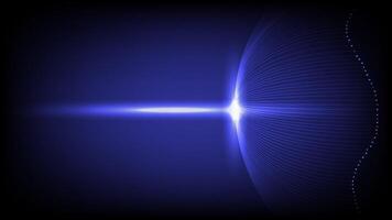 Futuristic digital abstract technology background featuring a glowing blue light beam with curved lines and particle effects, Ideal for tech, sci-fi or innovation themes vector