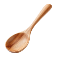 Wooden spoon with smooth texture and natural color, perfect for cooking and serving food in kitchen setting png