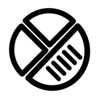 Statistical pie chart report icon symbol - pie chart Report which shows growth, results and statistics png