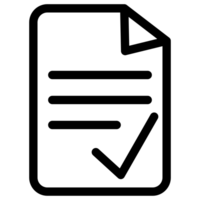 Document with written text and confirmation icon symbol - Document with approval png