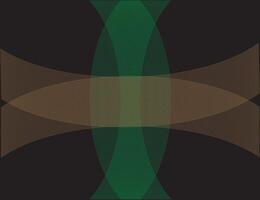 The curved green and brown line pattern forms a flower-like or lens-like symmetry on a black background, creating a geometric and modern impression vector