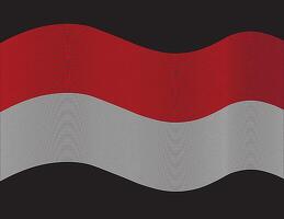The red and white Indonesian flag flying against a black background creates the impression of movement and the spirit of independence vector