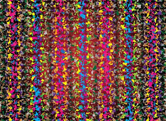 Abstract patterns with various shapes and colors spread throughout the area. Bright colors create a dynamic and energetic impression