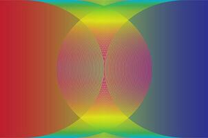 A colorful abstract image with red to blue gradients and a symmetrical curved pattern in the center, creating a mesmerizing, luminous lens-like optical effect vector