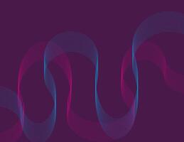 Blue and magenta gradient curved lines form an abstract pattern on a dark purple background, creating a futuristic and dynamic visual effect vector