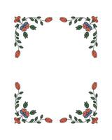 Floral corner frame design element for invitations and cards vector