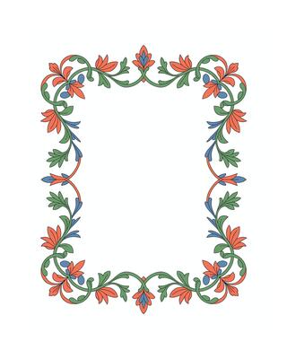 Ornate floral frame border design element illustration